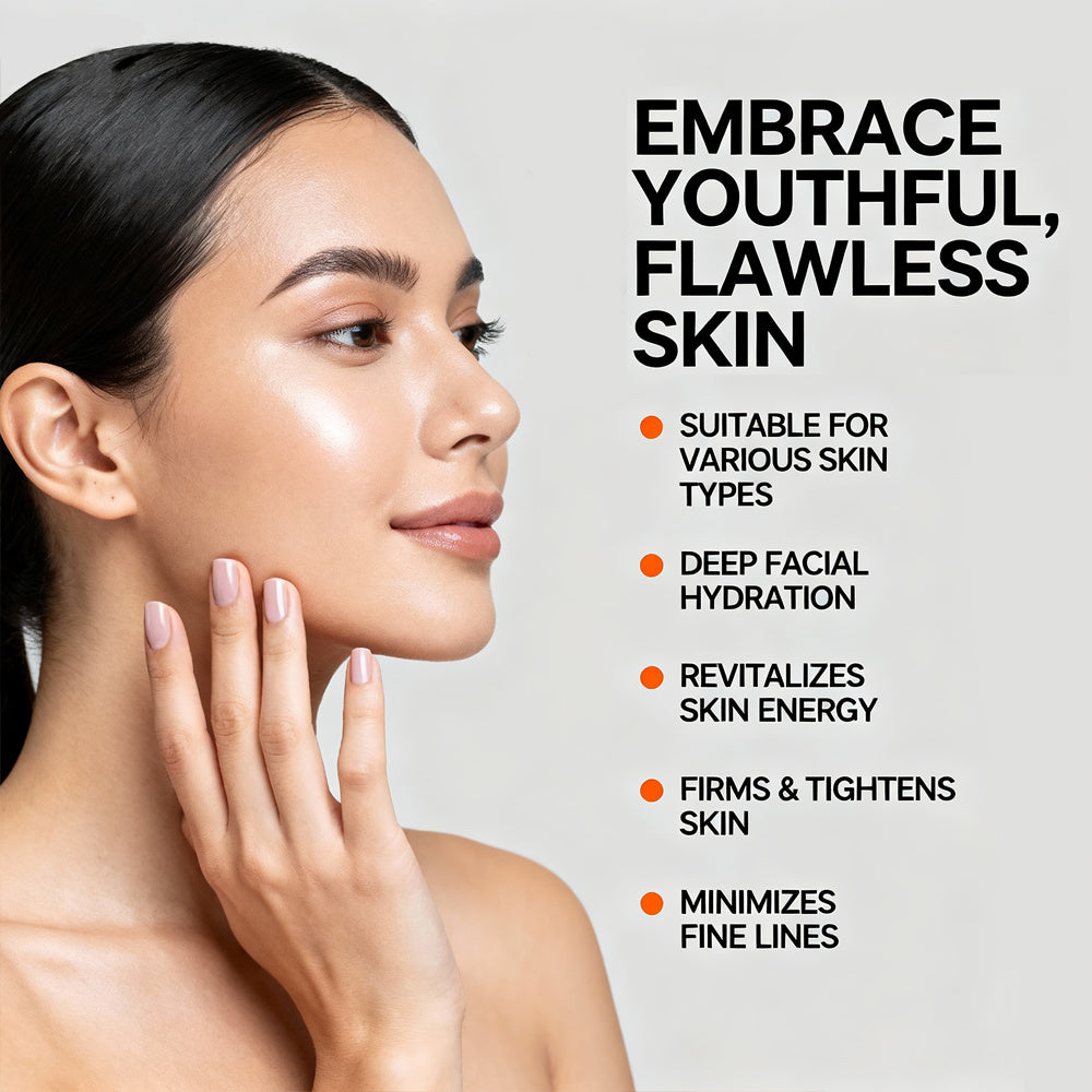 Organic Retinol Hyaluronic Acid Neck Face Cream Daily Use Vegan Lotion With Vitamin C E Herbal Ingredients For Home Use